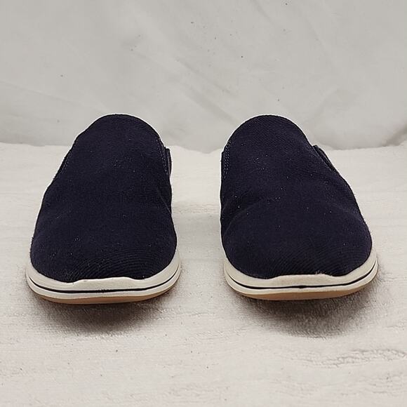 CLARKS BREEZE SHORE MULES DENIM BLUE LADIES SIZE 10 GUC - Picture 2 of 16